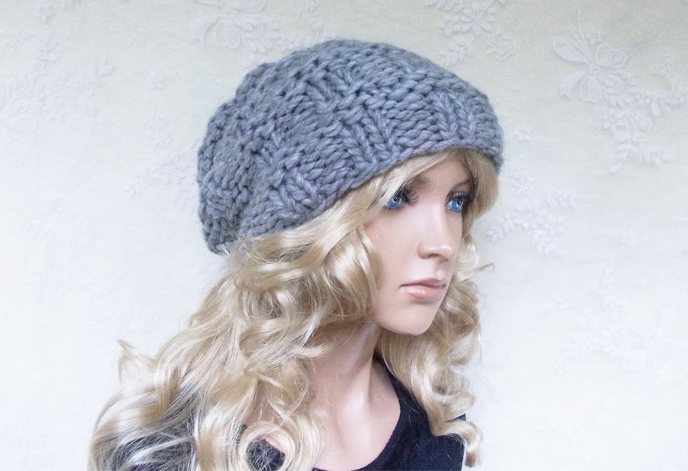 Strickanleitung für unisex-Beanie, slouch - Bild 5