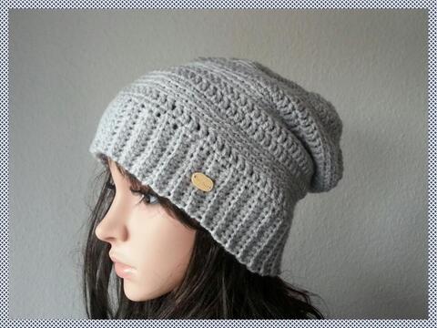 26 Häkelanleitung Beanie grau Muster alle Größen pdf