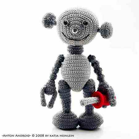 robot Anton Android, PDF Pattern tutorial amigurumi robot crochet