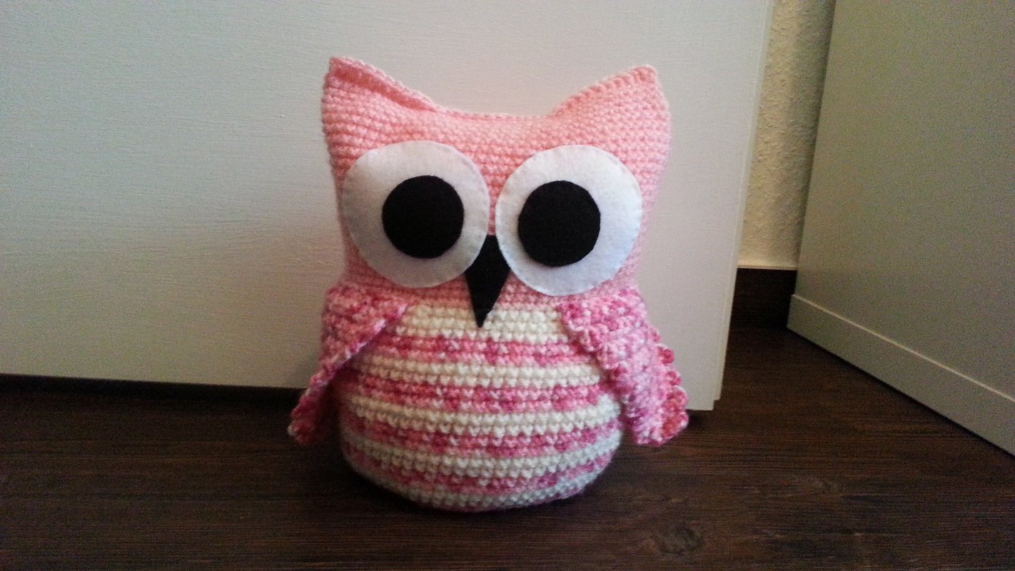 28 Häkelanleitung Türstopper Eule rosa pdf - Bild 4