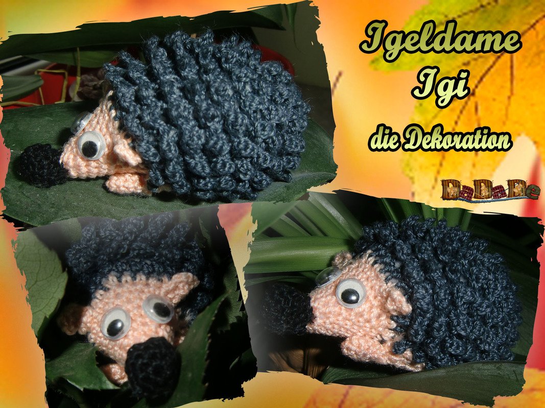 Schlüsselanhänger, Geldgeschenk, oder Herbst Dekoration? Igeldame Igi, gehäkelt von Dadade - Bild 6