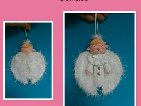 Amigurumi weißer Engel 15 cm Groß