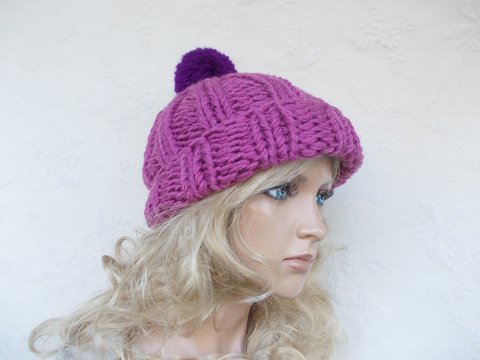 Strickanleitung für eine Bommelmütze, Pudelmütze, slouch