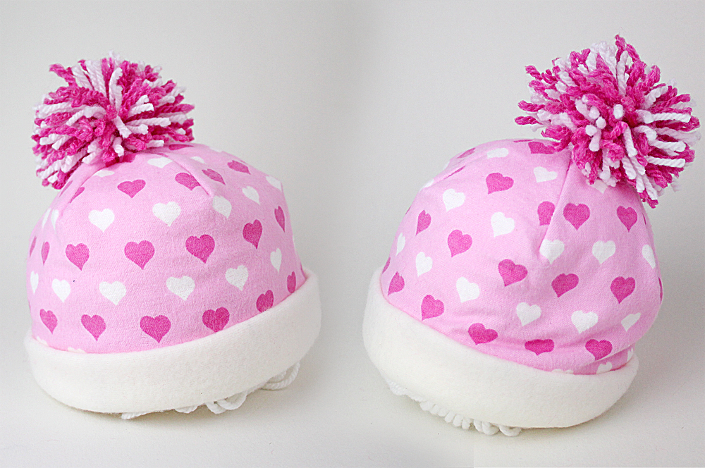 Nähanleitung Baby Pudelmütze Mütze &amp; Bommel nähen