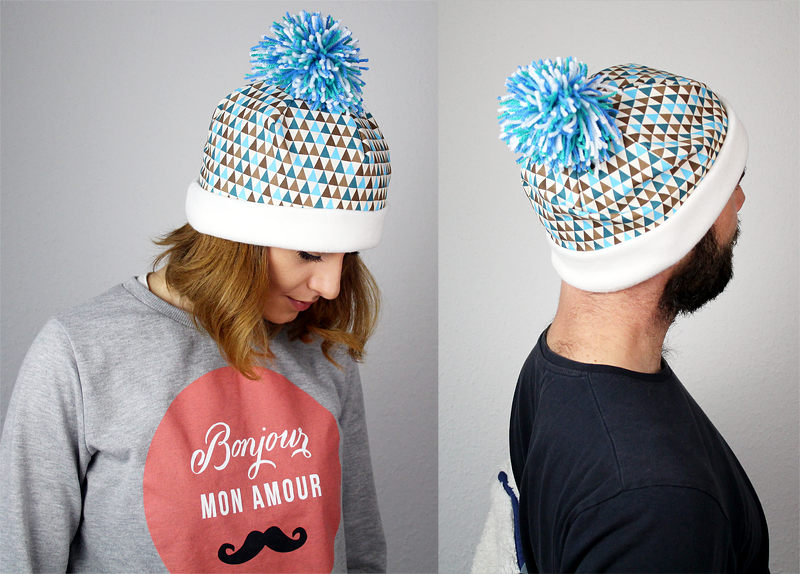Nähanleitung Pudelmütze Kinder & Erwachsene mit Bommel nähen - Bild 2