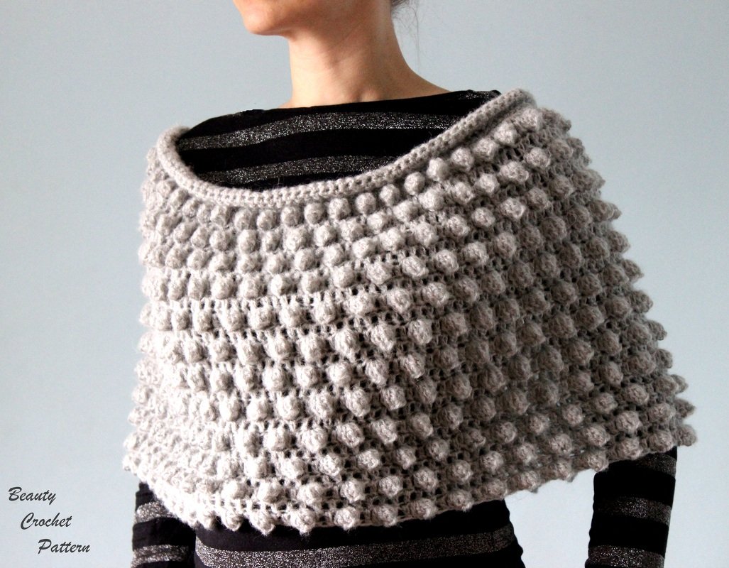 Popcorn Poncho Crochet Pattern