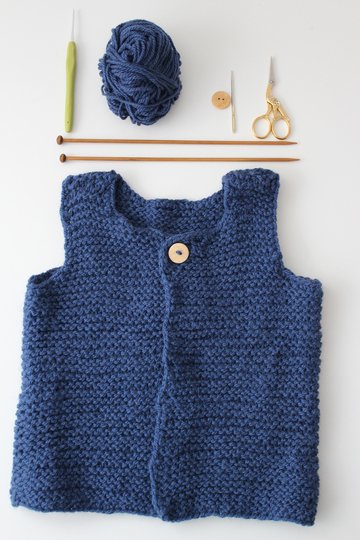 Jurek Chunky Knit Vest for Kids, Knitting Pattern PDF (Sizes 92, 110 116, 1