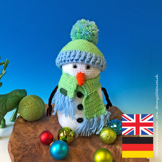 Häkelanleitung Schorschi Schneemann, Weihnachtsdeko häkeln
