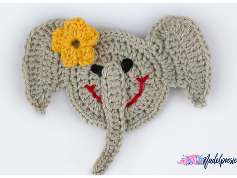 Elefant Applikation Häkelanleitung