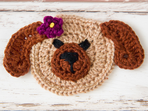 Hund Applikation Häkelanleitung