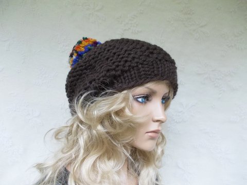 Strickanleitung für Beanie, Bommelmütze, unisex, slouchy 