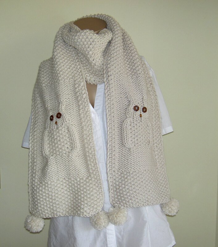 Strickanleitung Eulenschal / Schal mit Eulenmotiv - Bild 9