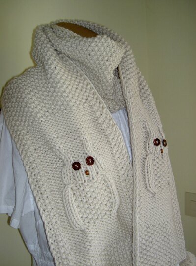 Strickanleitung Eulenschal / Schal mit Eulenmotiv   #032