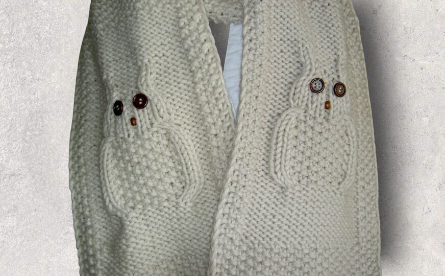 Strickanleitung Eulenschal / Schal mit Eulenmotiv   #032