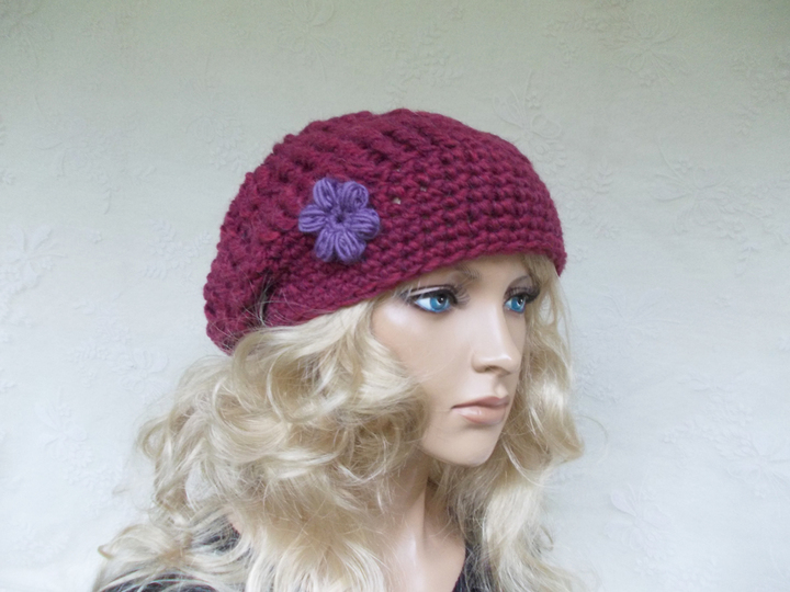 Häkelanleitung für Beanie, Häkelbeanie, Häkelblüten, slouchy
