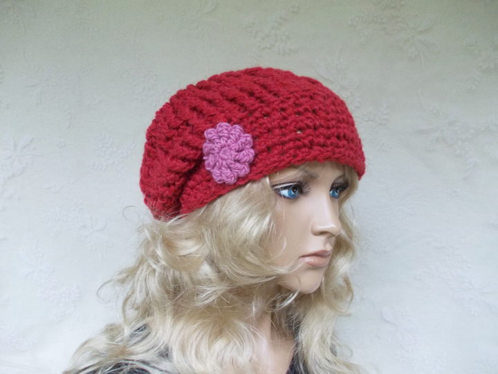 Häkelanleitung für Beanie, Häkelbeanie, Häkelblüten, slouchy