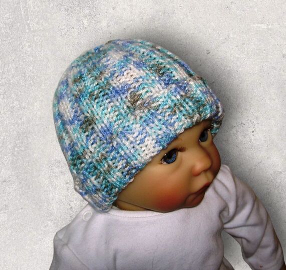 Strickanleitung Babymütze unisex 0 - 4 Monate  #034