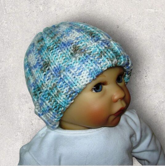 Strickanleitung Babymütze unisex 0 - 4 Monate  #034