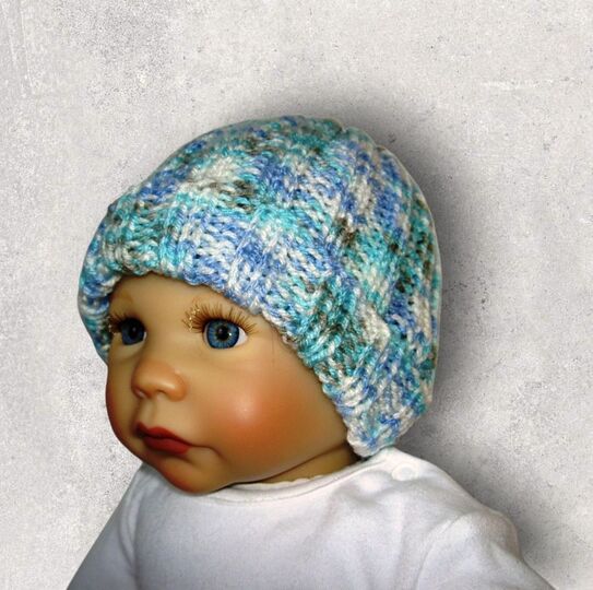 Strickanleitung Babymütze unisex 0 - 4 Monate  #034