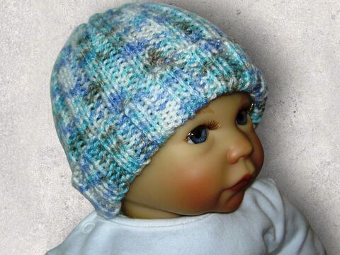 Strickanleitung Babymütze unisex 0 - 4 Monate  #034
