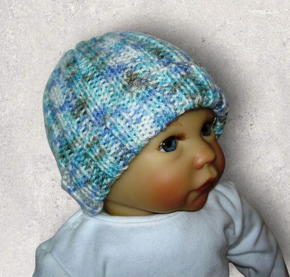 Strickanleitung Babymütze unisex 0 - 4 Monate  #034