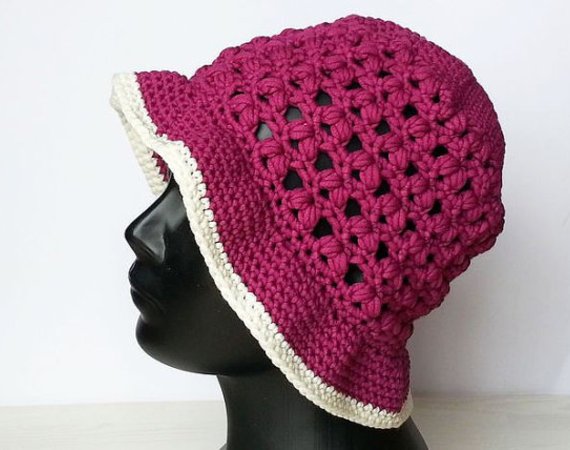 Foldable, airy sunhat, sizes newborn - adult, crochet pattern