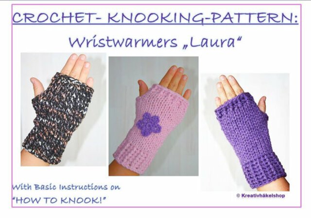 Wristwarmers "Laura", Crochet-Knooking-Pattern 