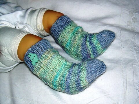 Strickanleitung Baby-Spiralsocken 0 - 12 Monate