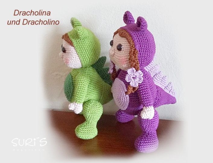 Häkelanleitung Dracholino und Dracholina