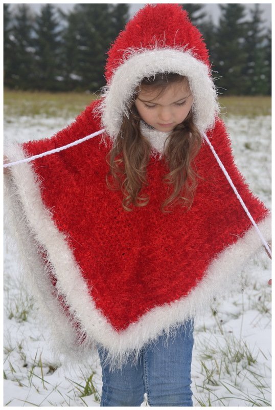 - SANTA - EISPRINZESSIN -  2 in 1 Poncho, alle Größen häkeln, Weihnachtsmann, Weihnachten, - Bild 9