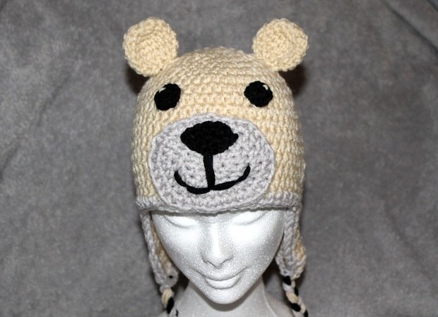 teddie and icebears hat in three different sizes (18, 20 and more than 22 inches) crochet pattern