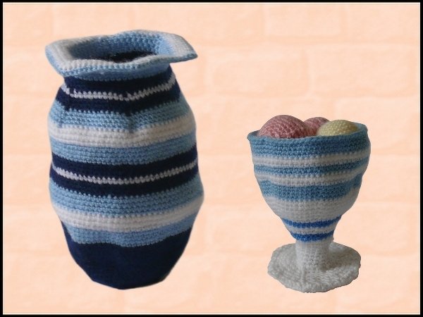 Häkelanleitung Vase und Eisbecher