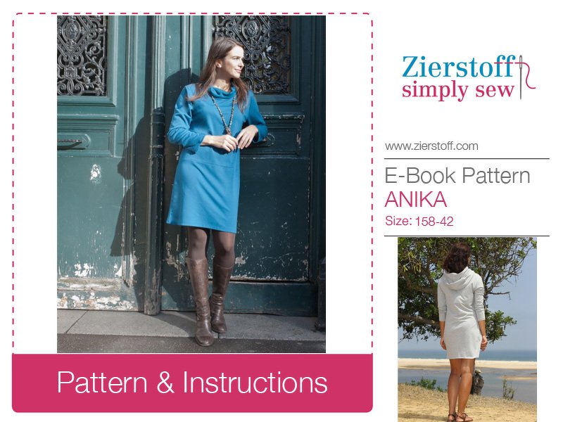 ANIKAs dress pattern – pattern &amp; E-Book, sizes 158 – women´s 42 / Kids M – women´s M