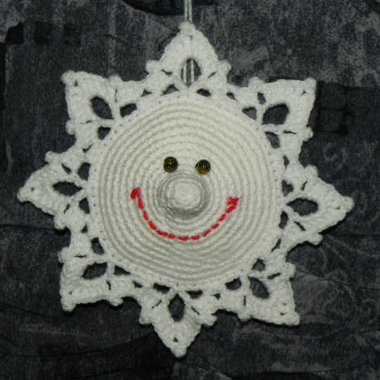 Häkelanleitung: Fröhliche Schneeflocke, Schneekristall