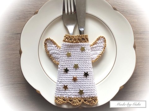 Bestecktasche / Serviettenring "Engel"