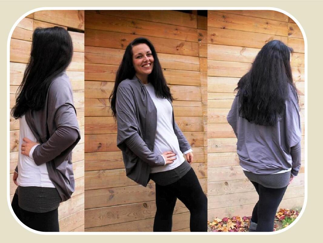 Nähanleitung und Schnittmuster Strickjacke, Bolero, Shrug