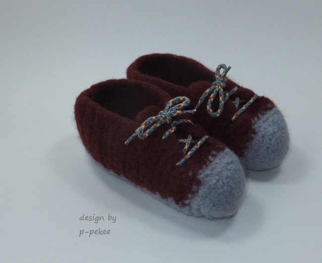 "MeiFilzi-No1" gehäkelte Filzschuhe im Turnschuhlook, Gr. 30-47