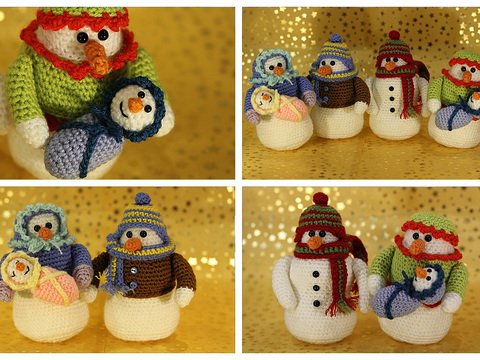 Häkelanleitung Sweepies Schneefamilie: Schneemann, Schneefrau & Schneebaby