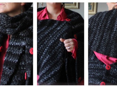 3in1 Poncho-Schal mit selbst gemachten Knöpfen