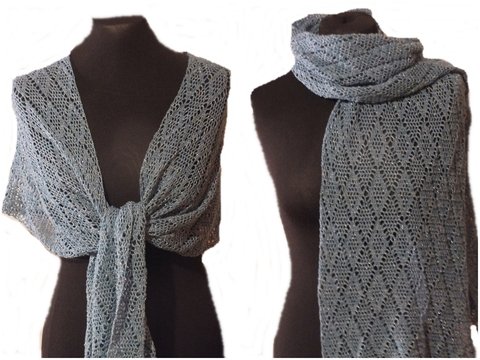 Häkelanleitung Kisajata Stola oder Schal Häkelstola Lochmuster