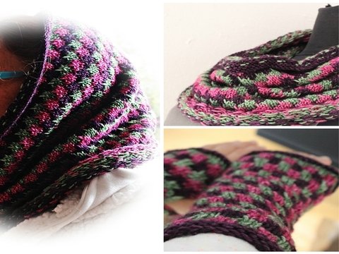 Tres Colores, Strickanleitung Cowl / Armstulpen
