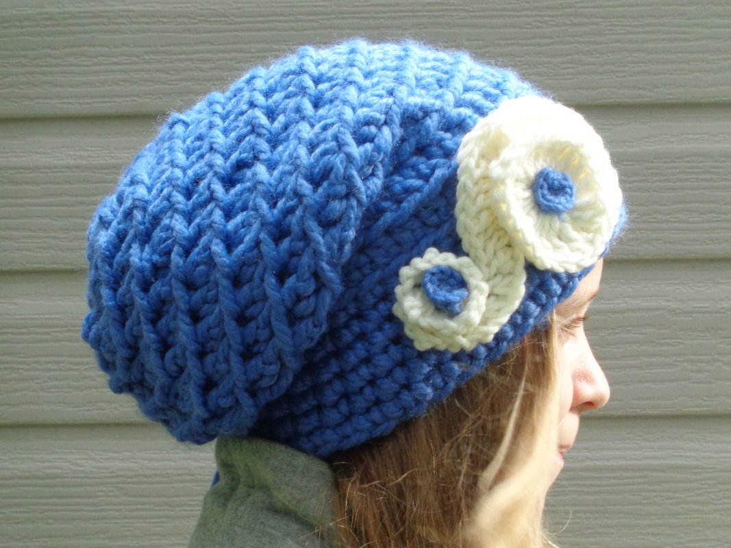 Mütze, Blumenmütze, Häkelmütze
