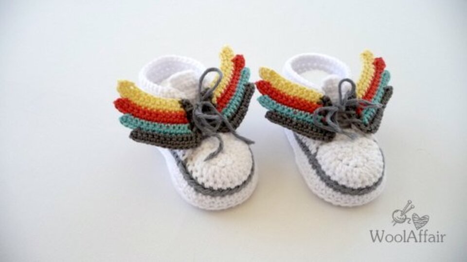 Häkelanleitung - Babyschuhe - Flügel-Babyturnschuh - No.77