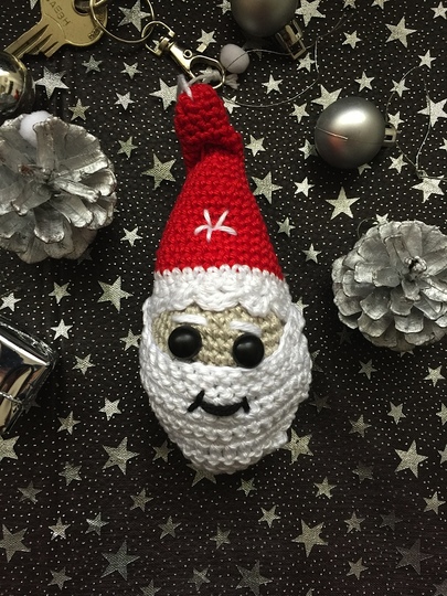 Häkelanleitung Weihnachtsmann Schlüsselanhänger Taschenbaumler