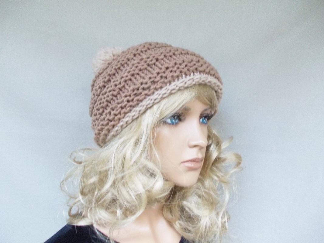 Strickanleitung für Beanie "Meike" mit Bommel, slouchy - Bild 2