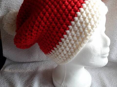 Weihnachtsmütze Beanie - Kostenlose Häkelanleitung