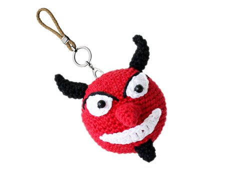 Anhänger Smiley "Teufel", Gr. ca. 6,5 cm