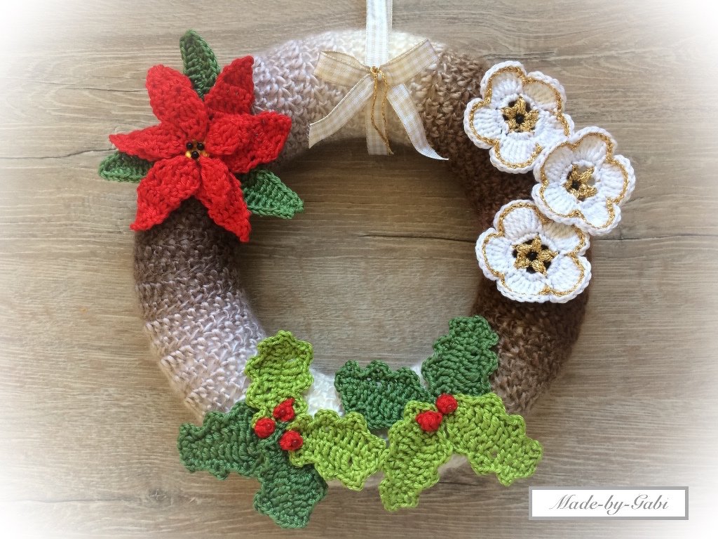 Häkelanleitung Türkranz "Winterblumen"