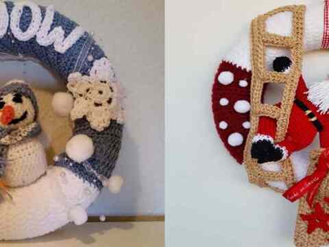 Häkelanleitungen Türkränze Winter No.1