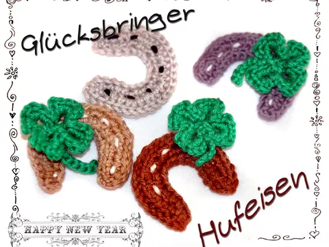 Glücksbringer - Hufeisen mit Kleeblatt